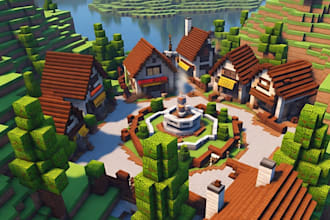build minecraft castle ,villages,spawns ,farms and bases