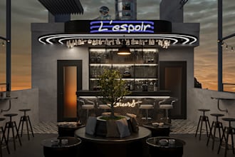 design interiors for offices, shops, restaurants, and bars