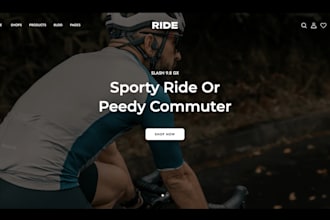 design bicycle shopify store, dropshipping store motorcycle store