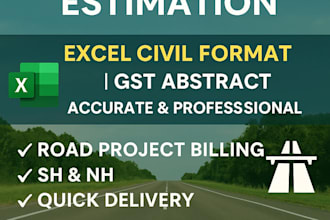 prepare boq ra bill, and quantity estimation sheets in excel