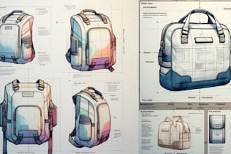 bag tech pack bag design duffle handbag backpack tech pack sketch to manufacture