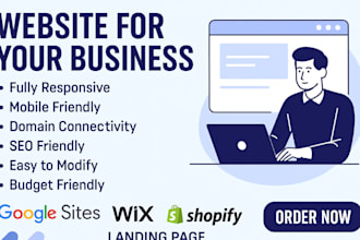 create custom business google site, restaurant wix  , shopify and landing page