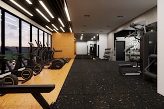 craft 3d gym studio,fitness center,cardio,golf space,d5 render,training center