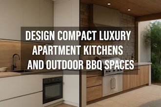 design compact luxury apartment kitchens and outdoor BBQ spaces