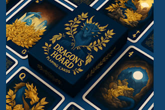 create playing card deck, card game design, board game, card box mockup and rule