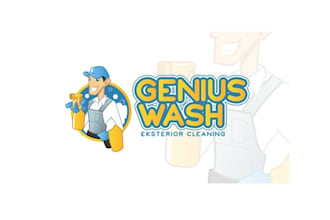 design unique spraying water and wash logo