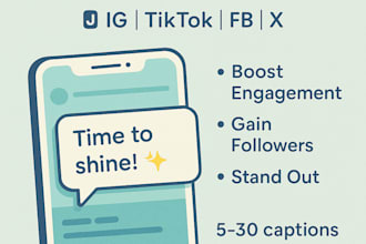 write engaging and creative social media captions to boost your brand
