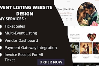 build an event website, event booking website, and event ticket website for you