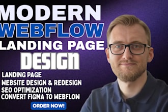 design webflow landing page, convert figma to webfow as expert webflow developer