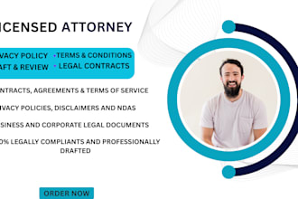 write legal contract, agreement, terms and condition, privacy policy as a