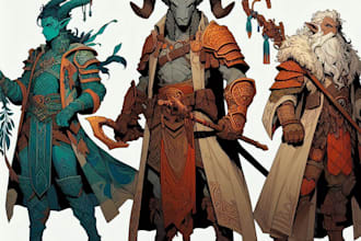 draw dnd character art design illustration for you