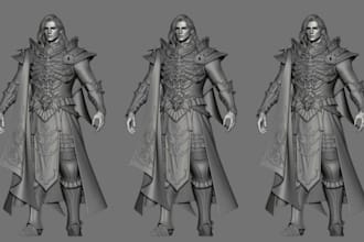 sculpt high quality 3d model, face rig, action figure stl 3d toy for 3d printing