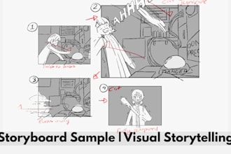 draw anime style storyboards for animation or film