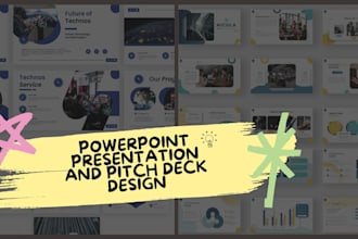 do powerpoint presentation, canva, pitch deck design for investors or business