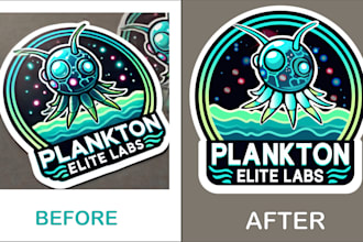 recreate and enhance your existing logo, sticker   into a high resolution vector