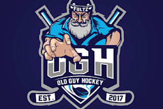 design superior powerful team hockey logo