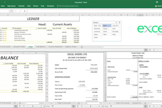 prepare excel automated trial balance financial statements