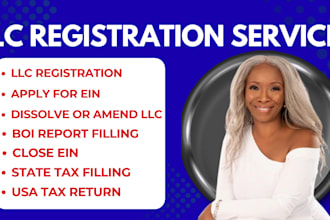 register us llc, dissolve llc, amend llc, apply ein, close ein, boi report