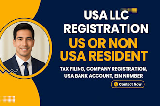 apply for US llc including wyoming, delaware with ein, boi and US bank account