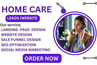 home care website healthcare elderly care medical website landing page