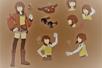 draw 2d character design, fanart, 2d sprite, dnd, anime character sheet, fantasy
