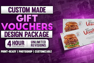 design custom gift vouchers, discount cards, and promotional cards