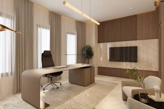 design a modern 3d office interior for startups and professionals