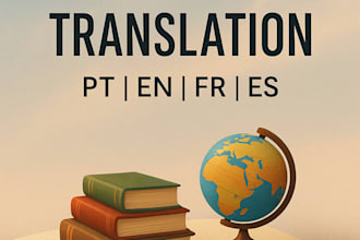 translate scientific and academic texts between english, portuguese and french