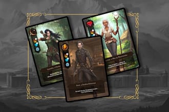 create fantasy trading card game card frame illustration board game