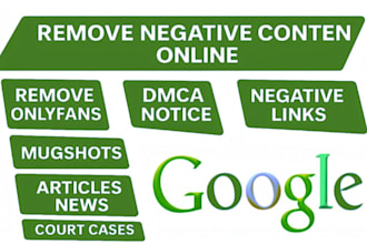 delete negative links, remove mugshots,news articles, defamatory blogs in google