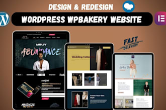design wordpress websites using elementor, divi builder, wpbakery, astra theme