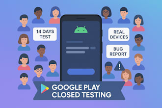 provide play store closed testing with 12 real android testers