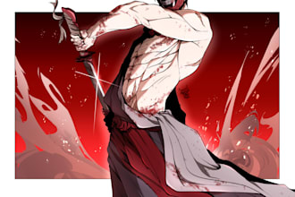 draw your oc fan art in anime, manhwa style