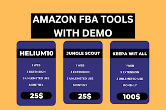 give you helium 10 keepa canva jungle scout grimmerly