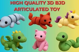 sculpt 3d articulated model flexi toy fidget toy 3d bjd doll for 3d printing