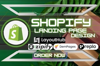 clone design shopify landing page, dropshipping product store in replo, gempages