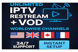 do iptv restream , connection , vod, playlist, unlimited connection, channel