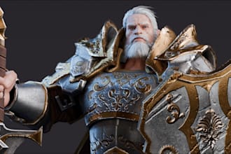 sculpt and rig 3d game character, high poly, blender, for 3d animation, fbx