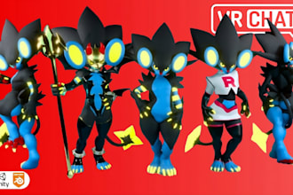 create custom 3d vrchat furrry avatar anime character nsfw vrc