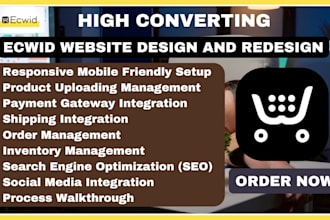 build complete ecwid website redesign ecwid landing page and product uploads
