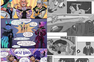 draw anime style comic pages, mature manga illustrations, and custom doujin art