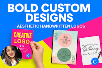 design aesthetic handwritten logo with a personal touch