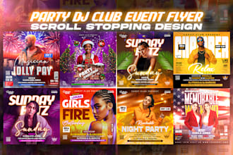 design a vibrant party, club, or concert flyer in 24 hours
