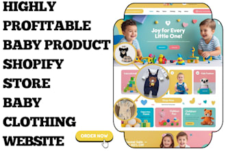 design baby product shopify store baby clothing baby accessories shopify store