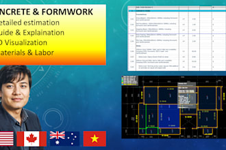 concrete, formwork and reo takeoff