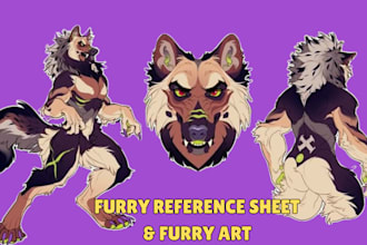 design reference sheet furry anthro ref character sheet fursona feral oc art