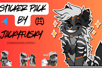 create set of furry telegram stickers nsfw furry animated crypto stickers