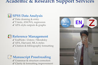 spss data analysis, reference entry, and proofreading