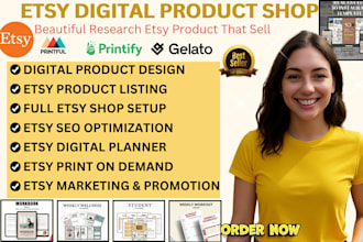 design etsy digital products on etsy shop with etsy seo, digital products design