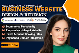 build responsive wordpress hostinger webador hubspot website design